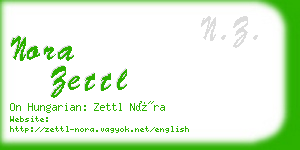 nora zettl business card